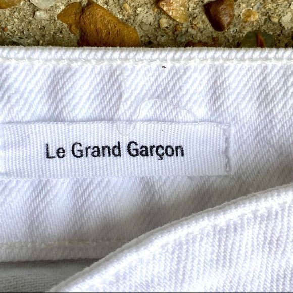 Frame Le Grand Garçon White Denim Mid-Rise Jeans Size 26 - Picture 4 of 12